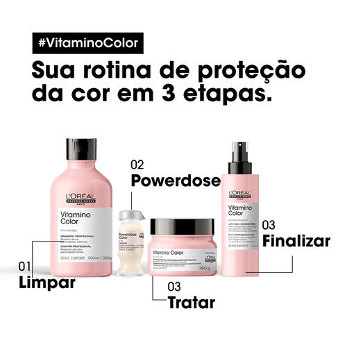 Vitamino Color Tratamento Concentrado para cabelos coloridos Serie Expert - Vitamino Color | L'Or&eacute;al Partner Shop