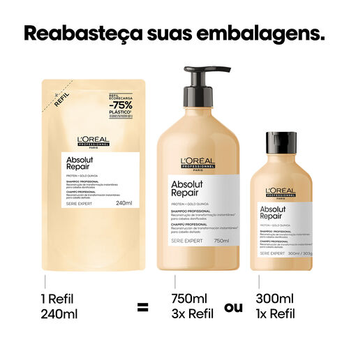 Refil Absolut Repair Shampoo 240ml - L'Or&eacute;al Professionnel | L'Or&eacute;al Partner Shop